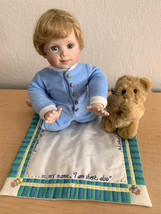 Vintage LE Ashton Drake Matthew 14&quot; Porcelain Doll w/Teddy Bear &amp; Prayer Blanket - £3.87 GBP