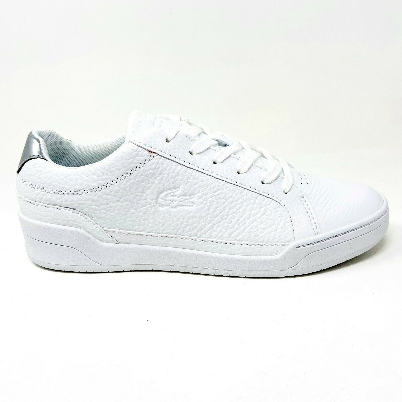 Lacoste Challenge 120 3 SMA Leather Synthetic White Silver Mens Size 7.5 - £63.76 GBP