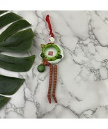 Russ Snowman Christmas Ornament Picture Frame Red Green Long Legs Glitter - $25.60 CAD