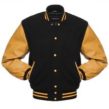 Crest Golden Leather Varsity Jacket - $55.00