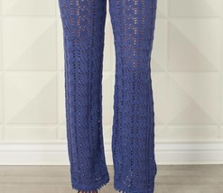 French Kyss crochet knitted pant in Denim - £46.72 GBP