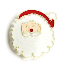 Vintage Hallmark Santa Face Christmas Pin Brooch Claus Plastic - £8.87 GBP