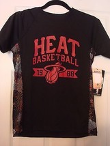 Nba Unk Miami Heat Boys 14/16 Polyester Black Shirt New - £10.36 GBP