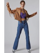 Soft Vegan Suede Fringe Motorcycle Jacket – Faux Leather Biker Style - $1,471.34 MXN