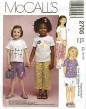 McCall&#39;s Sewing Pattern 2705 Top Pants Shorts Girls Size 6-8 - £4.63 GBP