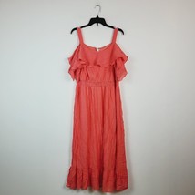 NY Collection Womens Plus 1X Coral Cold Shoulder Maxi Dress NWT U35 - £26.85 GBP