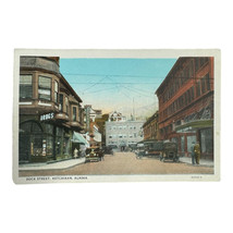 Ketchikan Alaska Dock Street Corner Drugstore Lithograph Postcard 1920s - $12.99