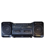 Vintage SHARP WF-A500 Black Boombox Dual Tape Deck EQ X-BASS Tested &amp; Wo... - £63.45 GBP