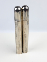 Chrome Silverplate? double cigar holder tubes connnected Bullet shape - $34.64