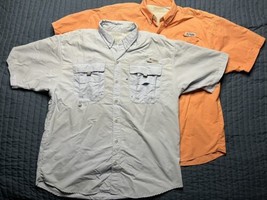 Columbia PFG Men’s Omni Shade Short Sleeve Shirt Lot Of 2 Blue &amp; Peach M... - $24.75