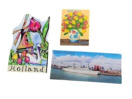 Lot of 3 Holland Travel Souvenir Refrigerator Magnets - $12.00