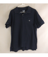 Chaps Men&#39;s Dark Blue Polo Shirt Size Large 100% Cotton - $13.57