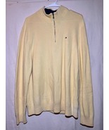 TOMMY HILFIGER 1/4 ZIP SWEATER YELLOW SIZE L PULLOVER A21 - $381.00 MXN