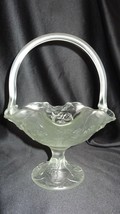 Vintage Fenton Art Glass Crystal Velvet Water Lily Basket Vase - £78.95 GBP