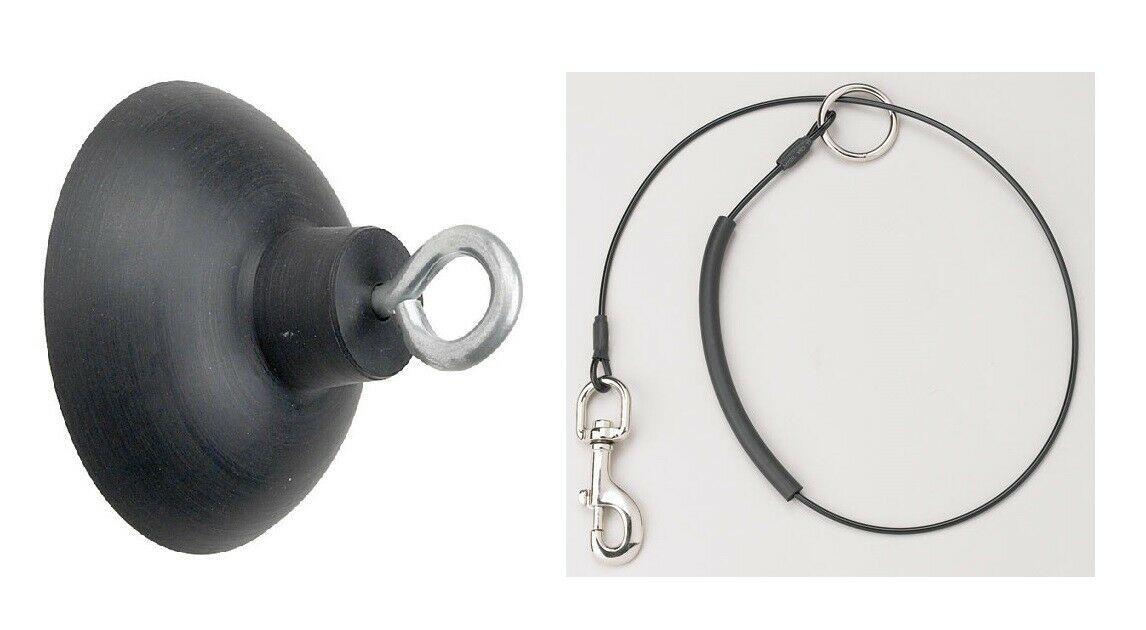 Dog Bathing Tub Restraint Cable Choker Grooming Loop Secure Suction Cup ... - $19.69