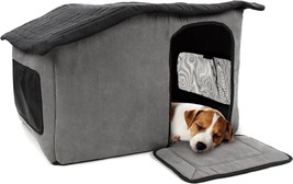 Portable Soft-Sided Indoor Pet House - Gray, One Size - £80.68 GBP