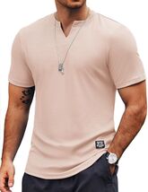 COOFANDY Mens Muscle Slim Fit Gym Shirt Short Sleeve Beige Size XL - $267.81 MXN COOFANDY Mens Muscle Slim Fit Gym Shirt Short Sleeve Beige Size XL - $267.81 MXN