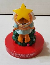 1991 Garfield Christmas Tree Ornament Figurine All Dressed Up No Place to Party  - £18.17 GBP