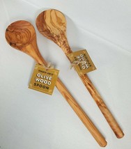 New Lot of 2 Trader Joe’s, Limited Edition Hand Crafted Olive Wood Spoons/Gift - £14.78 GBP