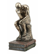 Auguste Rodin Le Penseur The Thinker Sitting On Books Statue The Poet Fi... - $43.99