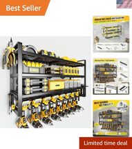 Power Tool Wall Mount - 180Lbs Load 4 Layers Storage Rack with 8 Drill H... - $102.46