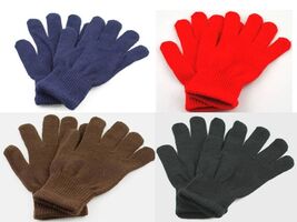 1 Pair Women&#39;s Girl&#39;s Winter Knit Gloves w/Full Fingers Small Size - $45.31 MXN
