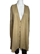 J Jill Cardigan Sweater Womens LARGE Brown Wool Blend Button Long Length - PD - £17.57 GBP