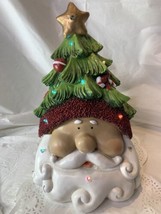 Santa Claus Head Figurine Christmas Tree Twinkling LED Lights Battery Op... - $23.99