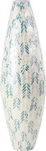 Deco 79 Mother Of Pearl Cylinder Vase, 10&quot; X 10&quot; X 33&quot;, White - £70.60 GBP