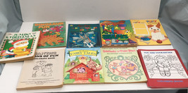 12 mixed used coloring book lot activity book kids craft collage paper s... - $24.75