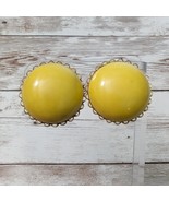 Vintage Clip On Earrings Large Yellow Domed with Halo - £11.96 GBP