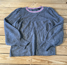 halogen NWOT women’s ribbed puff sleeve sweater size L grey s11 - £12.21 GBP