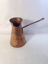 Copper Pouring Pitcher 6in Hand Cut Handle Hand Hammered Vintage - £22.78 GBP