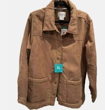 Boston Traders Womens Tan Brown Faux Suede Sherpa Lined Jacket - $44.99
