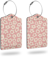 Luggage Tags for Suitcases,2 Pack Abstract Pink Flower Luggage Tag,Leath... - £12.58 GBP