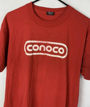 Vintage Conoco T Shirt Single Stitch Promo Men’s Large Red USA 80s 90s - £19.86 GBP