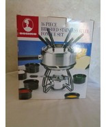 Roshco Fondue Set Brushed 16 Pc. Stainless Steel (#5721).  - £27.64 GBP