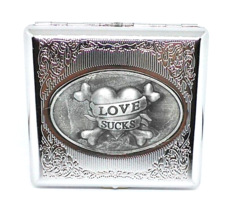 Fujima Single Sided Metal &quot;Love Sucks&quot; Emblem King Size Cigarette Case - £7.62 GBP