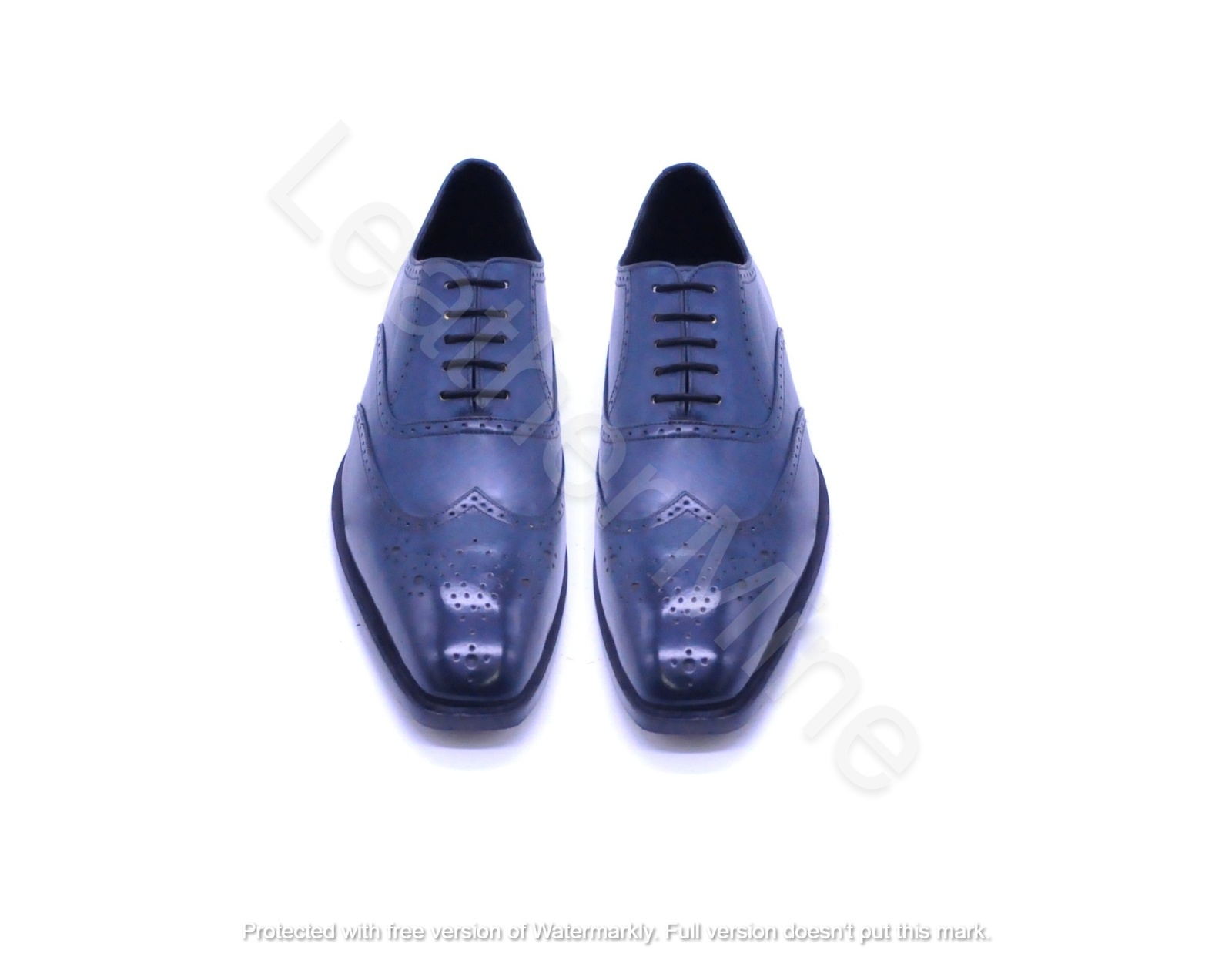 Handmade Men's Gray Patina Leather Wingtip Oxford Dress Shoes For Men