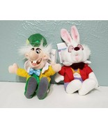 VINTAGE Disney Store LOT of 2 MAD HATTER &amp; WHITE RABBIT Alice in Wonderland - £23.35 GBP