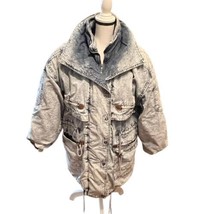 East West Acid Wash Denim Insulated Jacket Coat Panda Group Womens Large Vintage - £43.85 GBP