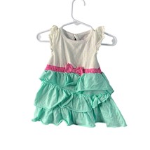 Circo Girls Infant Baby Size 9 months Dress White Top Green Tiered botto... - $9.89