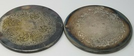 Veiled Prophet Ball 1938 VP St. Louis Trivet Tray Vintage Set of 2 Silverplate - £22.37 GBP