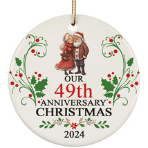 Funny Santa Claus Couple 49th Anniversary 2024 Ornament Gift 49 Years Christmas - £11.80 GBP