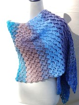 Women Shawl Wrap Sweater Crochet Hand craft Unique One of a kind  - $55.00