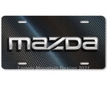 Mazda Text Inspired Art on Carbon FLAT Aluminum Novelty Auto License Tag... - $17.99