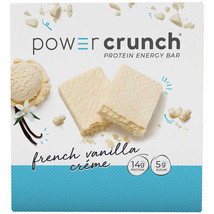 Power Crunch Protein Energy Bar, French Vanilla, 1.4 oz, 12-count - £22.90 GBP