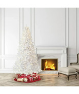 Holiday Time White Duncan 7&#39; Pre-lit Quick Set Fir Christmas Tree Clear ... - £72.36 GBP