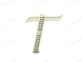T Alphabet Diamond Stone 925 Sterling Silver Handmade Unique Pendant Jew... - $30.00