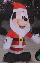 New Gemmy Disney Mickey Mouse Santa Lighted Christmas Airblown Inflatable - £29.44 GBP